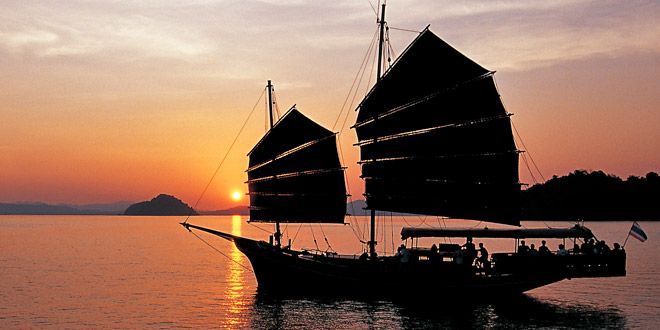 Croisière en jonque en Thaïlande.